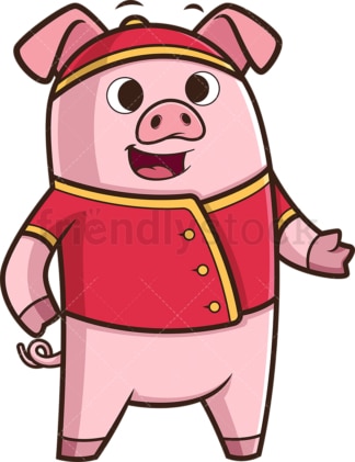 Chinese new year pig presenting. PNG - JPG and vector EPS (infinitely scalable).