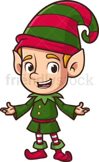Welcoming christmas elf. PNG - JPG and vector EPS (infinitely scalable).