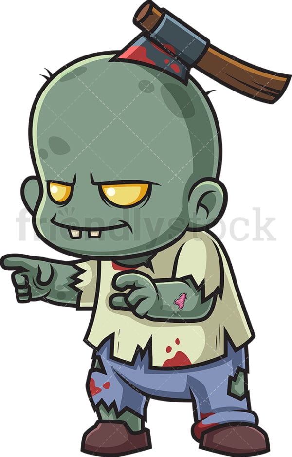 Zombie pointing sideways. PNG - JPG and vector EPS (infinitely scalable).