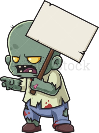 Little zombie protesting. PNG - JPG and vector EPS (infinitely scalable).