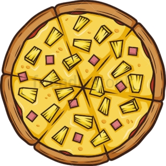 Pineapple pizza. PNG - JPG and vector EPS (infinitely scalable).