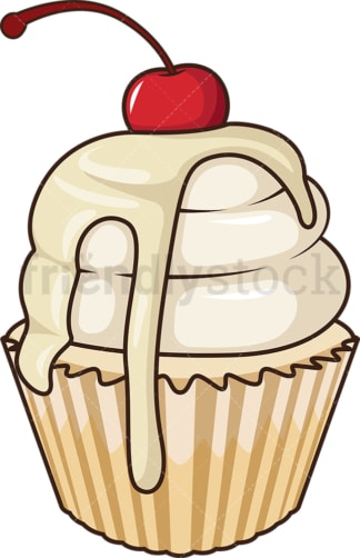 Salted caramel cupcake. PNG - JPG and vector EPS file formats (infinitely scalable). Image isolated on transparent background.