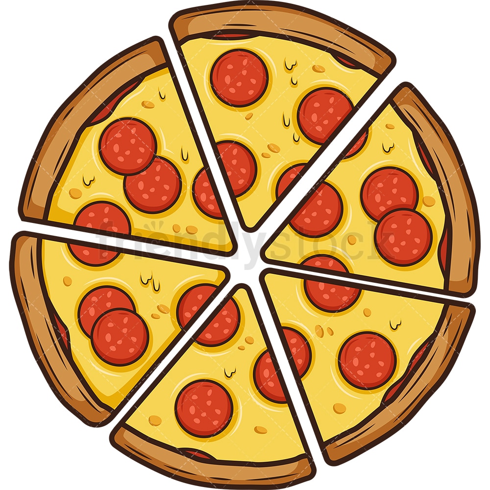 Sliced Pizza Cartoon Clipart Vector - FriendlyStock