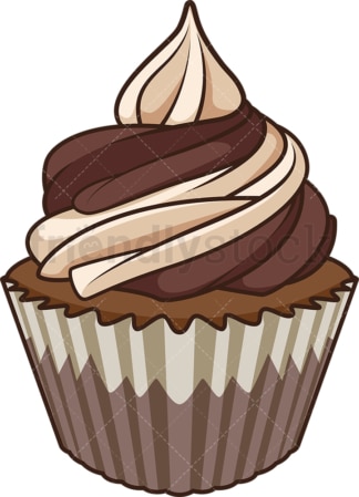 Tiramisu cupcake. PNG - JPG and vector EPS file formats (infinitely scalable). Image isolated on transparent background.