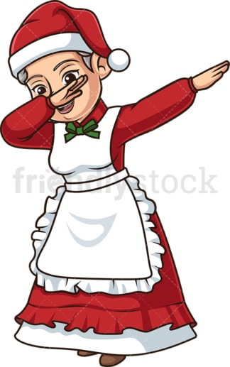 Dabbing mrs santa claus. PNG - JPG and vector EPS (infinitely scalable).