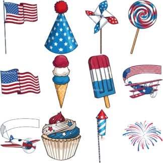 Fourth of july. PNG - JPG and vector EPS file formats (infinitely scalable). Images isolated on transparent background.