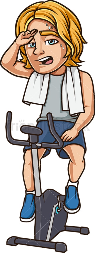 Caucasian man exhausted from exercise. PNG - JPG and vector EPS (infinitely scalable).