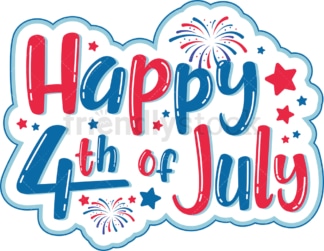 Happy fourth of july badge. PNG - JPG and vector EPS file formats (infinitely scalable). Image isolated on transparent background.