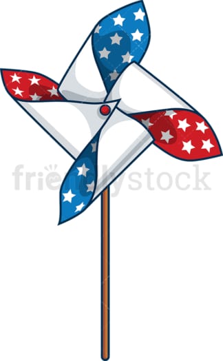 Patriotic pinwheel toy. PNG - JPG and vector EPS file formats (infinitely scalable). Image isolated on transparent background.
