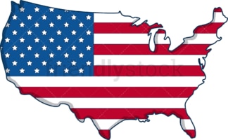 USA flag territory map. PNG - JPG and vector EPS file formats (infinitely scalable). Image isolated on transparent background.