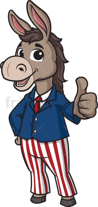 Democratic donkey thumbs up. PNG - JPG and vector EPS (infinitely scalable).