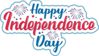 Happy independence day sign. PNG - JPG and vector EPS file formats (infinitely scalable). Image isolated on transparent background.