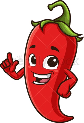 Red chili pepper pointing up. PNG - JPG and vector EPS (infinitely scalable).