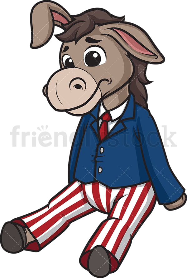 Sad democratic donkey. PNG - JPG and vector EPS (infinitely scalable).