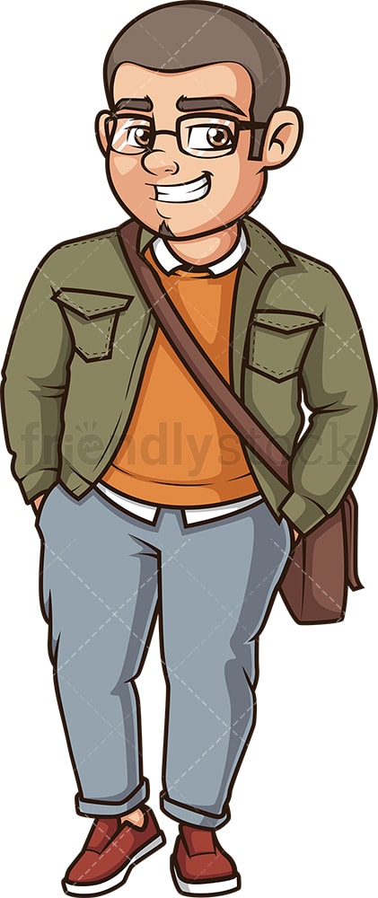 Large man with glasses. PNG - JPG and vector EPS (infinitely scalable).