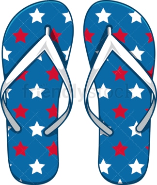 Patriotic sandals. PNG - JPG and vector EPS file formats (infinitely scalable). Image isolated on transparent background.