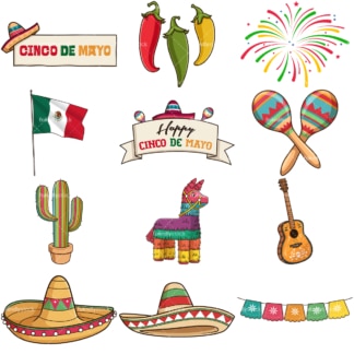 Cinco de mayo. PNG - JPG and vector EPS file formats (infinitely scalable). Images isolated on transparent background.