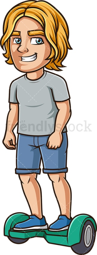Caucasian man riding a hoverboard. PNG - JPG and vector EPS (infinitely scalable).