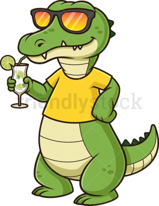 Cool alligator with sunglasses. PNG - JPG and vector EPS (infinitely scalable).