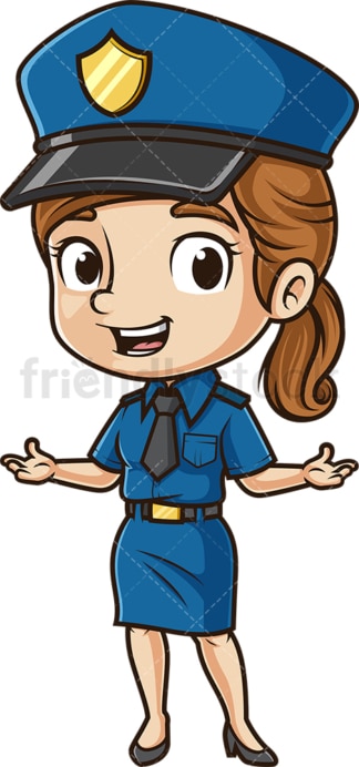 Friendly policewoman. PNG - JPG and vector EPS (infinitely scalable).