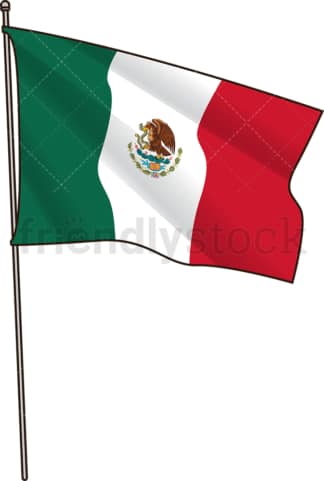 Mexican flag. PNG - JPG and vector EPS file formats (infinitely scalable). Image isolated on transparent background.
