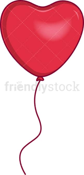 Red heart-shaped balloon. PNG - JPG and vector EPS file formats (infinitely scalable). Image isolated on transparent background.