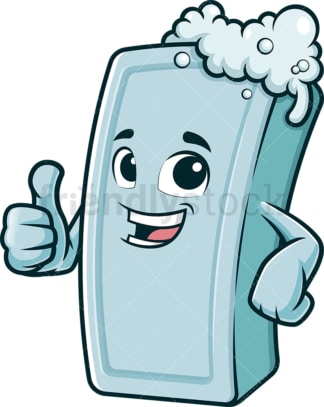 Cartoon soap bar thumbs up. PNG - JPG and vector EPS (infinitely scalable).