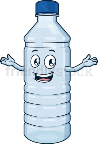 Welcoming water bottle mascot. PNG - JPG and vector EPS (infinitely scalable).