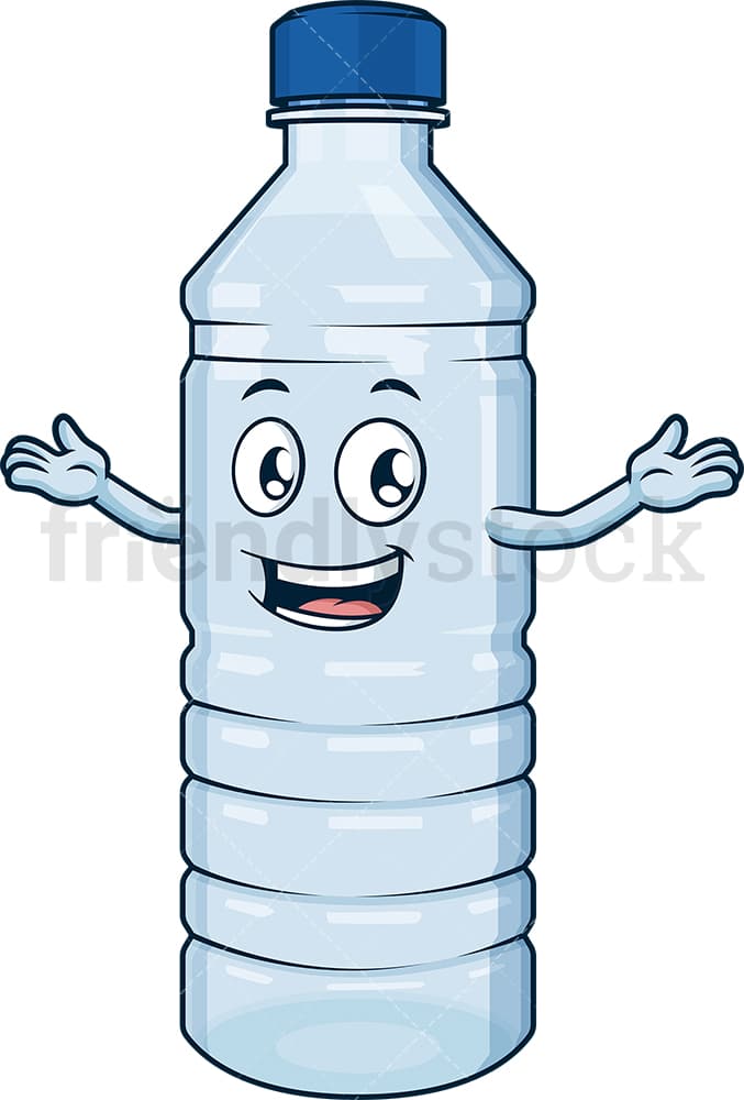 Accueillant Bouteille D Eau Mascotte Dessin Anime Clipart Vectoriel Friendlystock