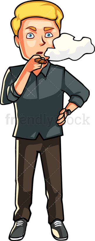 Man smoking a cigar. PNG - JPG and vector EPS file formats (infinitely scalable). Image isolated on transparent background.