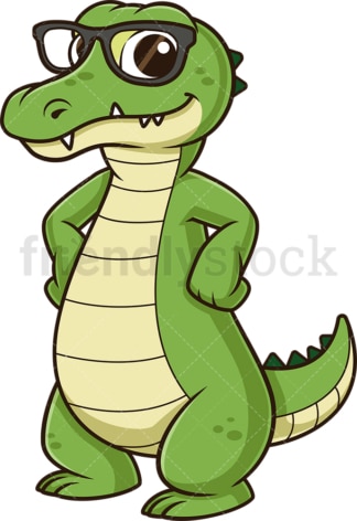 Alligator with glasses. PNG - JPG and vector EPS (infinitely scalable).