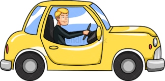 Man driving vintage car. PNG - JPG and vector EPS file formats (infinitely scalable). Image isolated on transparent background.