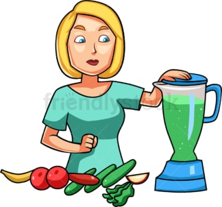 Woman preparing healthy smoothie. PNG - JPG and vector EPS file formats (infinitely scalable). Image isolated on transparent background.