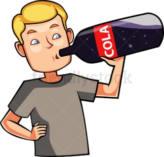 Man drinking a cola drink. PNG - JPG and vector EPS file formats (infinitely scalable). Image isolated on transparent background.