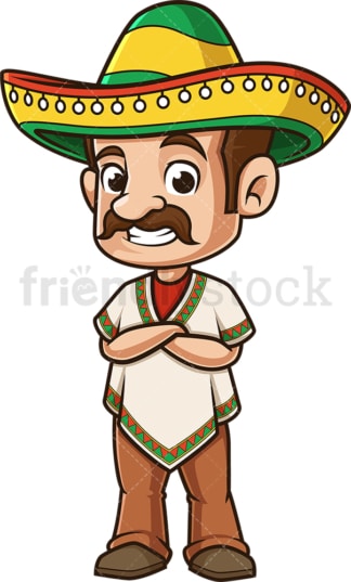 Mexican man arms crossed. PNG - JPG and vector EPS (infinitely scalable).