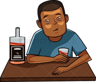 Black male drinking alcohol. PNG - JPG and vector EPS file formats (infinitely scalable). Image isolated on transparent background.