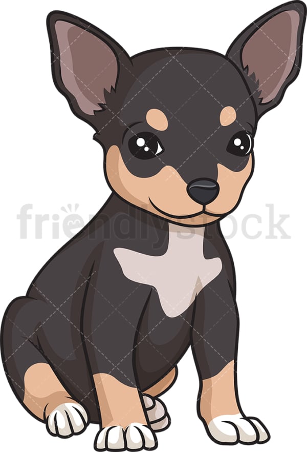 かわいいチワワ子犬漫画クリップアートベクトル Friendlystock