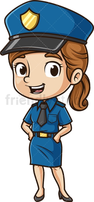 Happy policewoman. PNG - JPG and vector EPS (infinitely scalable).