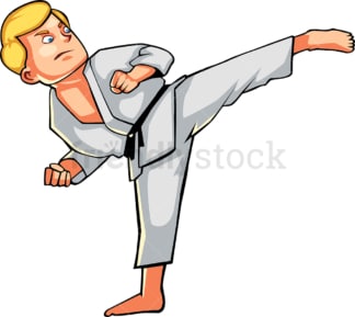 Man executing a high kick. PNG - JPG and vector EPS file formats (infinitely scalable). Image isolated on transparent background.