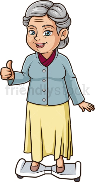 Mature woman on hoverboard. PNG - JPG and vector EPS (infinitely scalable).