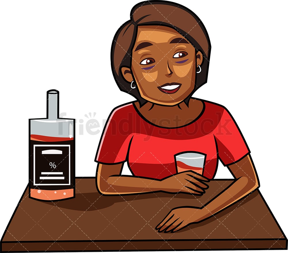 Download Tipsy Black Woman Drinking Alcohol Cartoon Vector Clipart ...