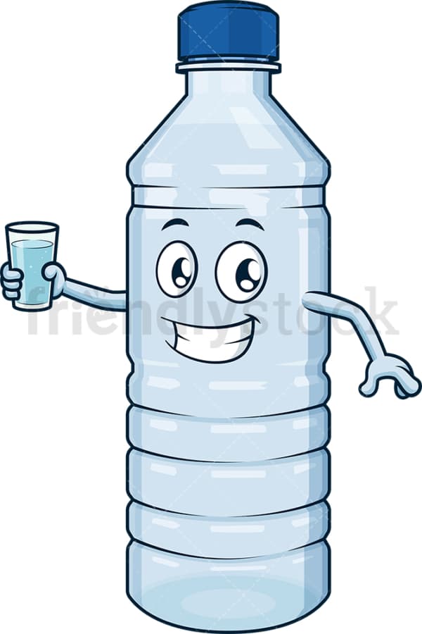 Water bottle holding glass. PNG - JPG and vector EPS (infinitely scalable).