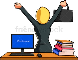Woman leaving the office. PNG - JPG and vector EPS file formats (infinitely scalable). Image isolated on transparent background.