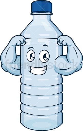 Strong water bottle flexing. PNG - JPG and vector EPS (infinitely scalable).