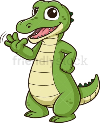 Alligator waving. PNG - JPG and vector EPS (infinitely scalable).