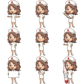 Cartoon nurse. PNG - JPG and infinitely scalable vector EPS - on white or transparent background.