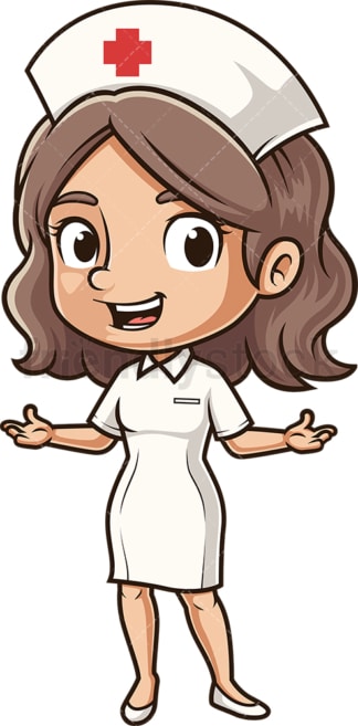 Welcoming female nurse. PNG - JPG and vector EPS (infinitely scalable).