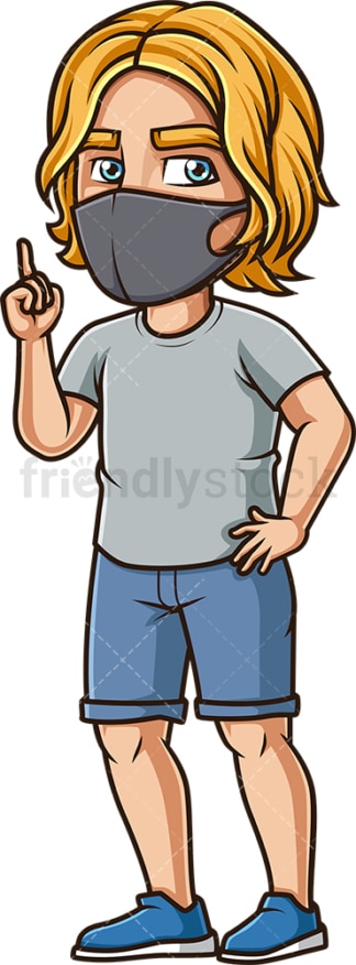 Young man wearing mask. PNG - JPG and vector EPS (infinitely scalable).