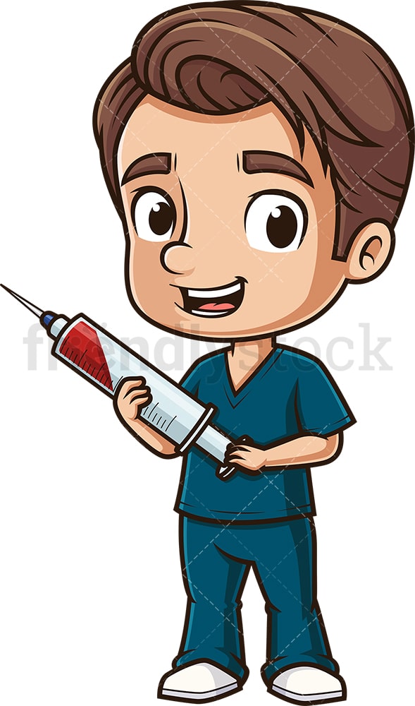 Male phlebotomist. PNG - JPG and vector EPS file formats (infinitely scalable). Image isolated on transparent background.