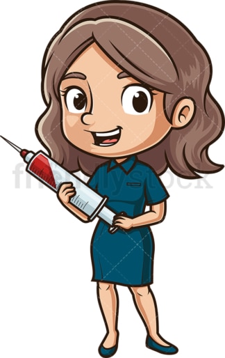 Female phlebotomist. PNG - JPG and vector EPS file formats (infinitely scalable). Image isolated on transparent background.